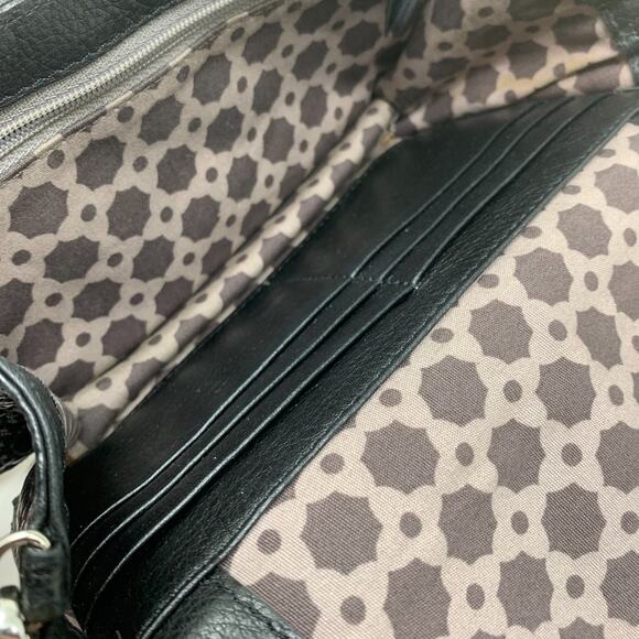 Brighton Pebble Collection Black Leather Crossbody Wallet Organizer Purse Bag - Picture 5 of 8